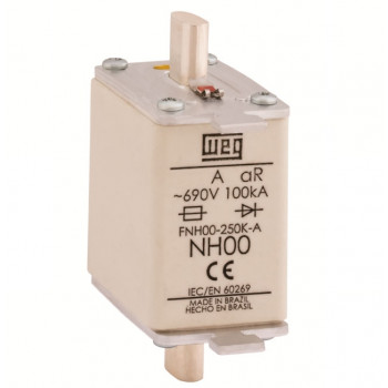 Fusível Ultrarrápido - Contato Faca - FNH00-100K-A WEG
